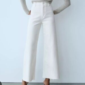 Zara High Waist Marine Pant in White